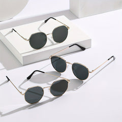 3pcs Metal Round Frame Sunglasses UV 400 Protection
