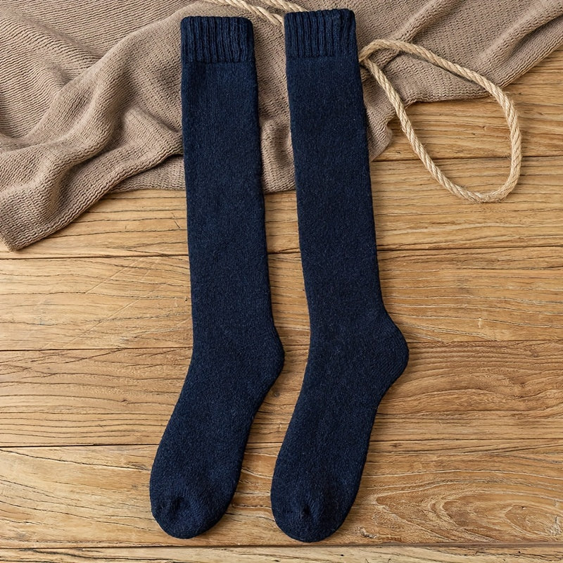 Men's Winter Wool Socks Warm Over the Calf Snow Outdoor Velvet Thickened