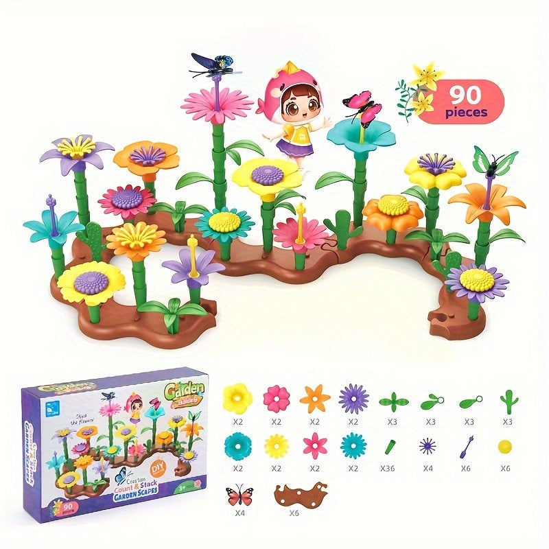 Kids DIY Flower Arrangement Building Blocks Set Creative Garden Construction Toy