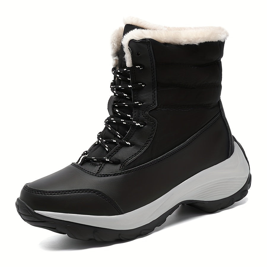 Women's Winter Snow Boots Waterproof Faux Fur Lined Thermal Mid Calf Booties