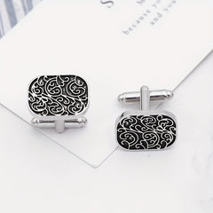 Creative Floral Striped Cufflinks for Men