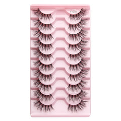 10 Pairs Half Lashes Clear Band Eye Elongated Eyelashes Natural Volume Thick