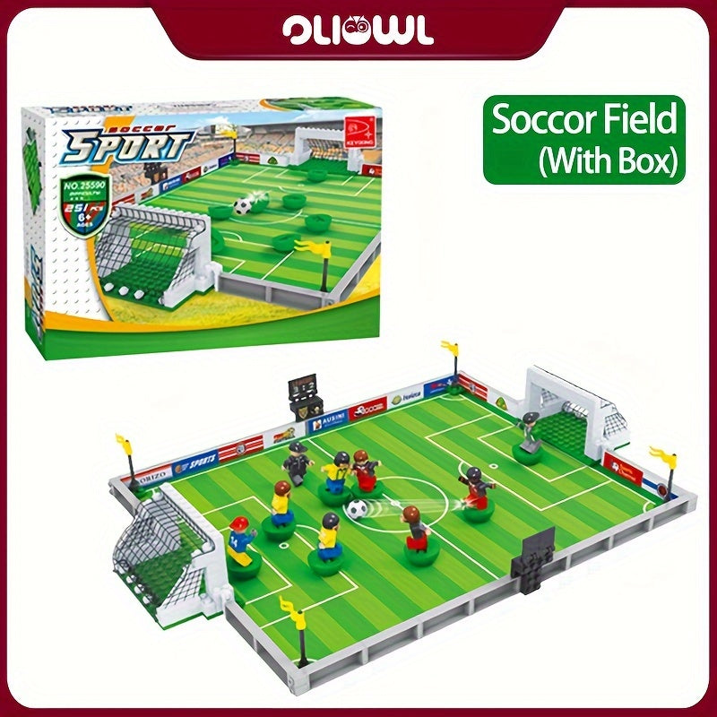 Soccer Field Building Block Set with Controllable Players