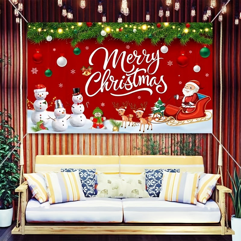 Christmas Santa Claus Driving Decorative Banner Background