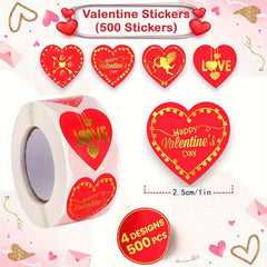 500pcs Love Stickers Roll for Crafts Classroom Decoration