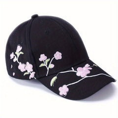 Peach Blossom Baseball Hat Embroidered Flower Cap