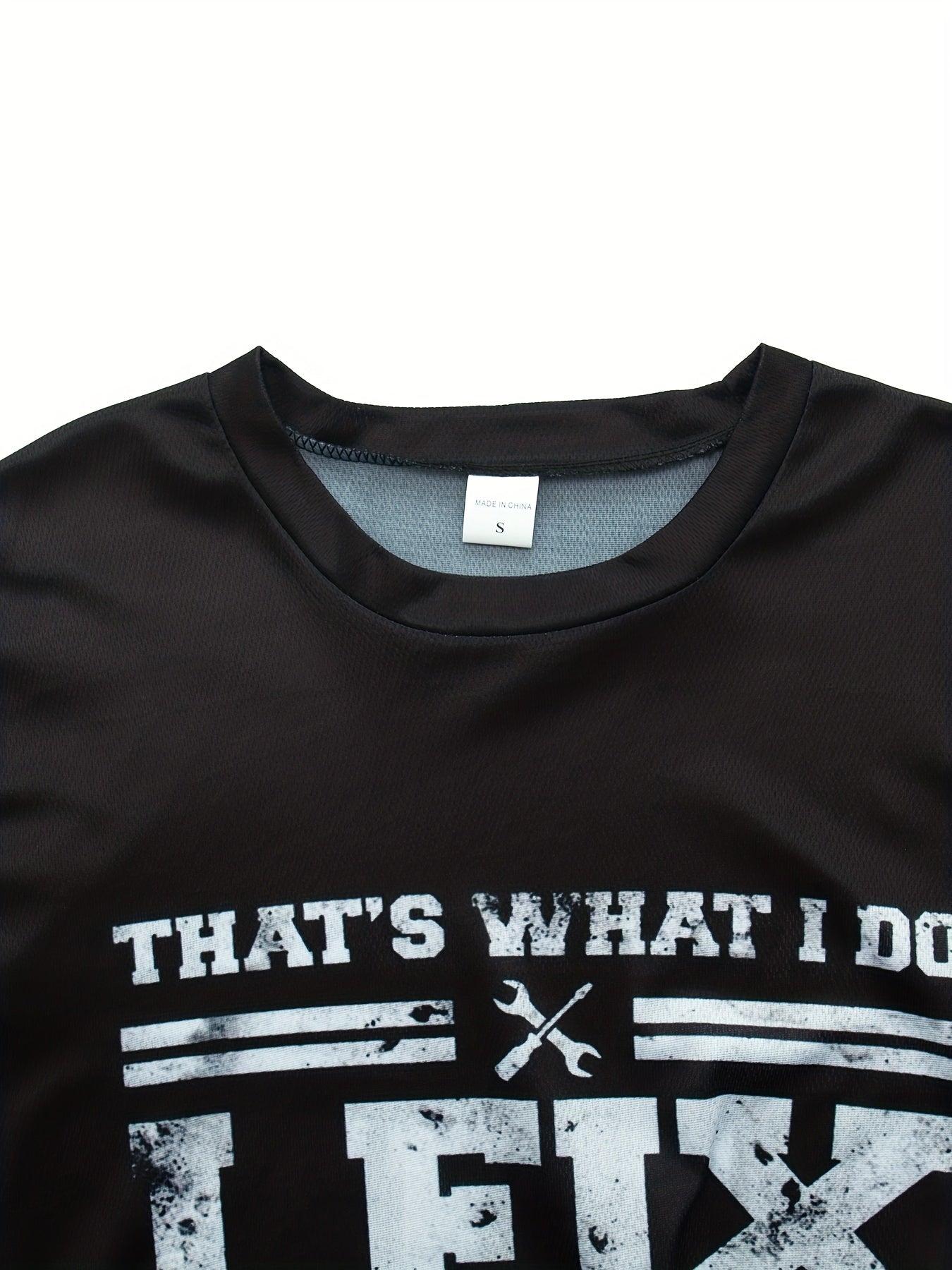Men's Breathable Letter Print T Shirt for Running and Training