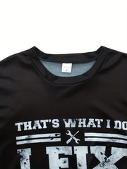 Men's Breathable Letter Print T Shirt for Running and Training