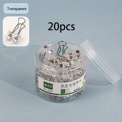 20pcs Morandi Acrylic Binder Clips for Students Desktop Storage