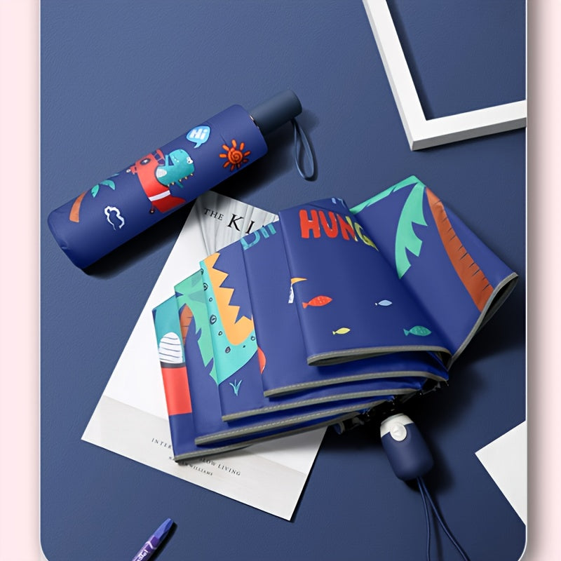 Kids Windproof Folding Auto Umbrella