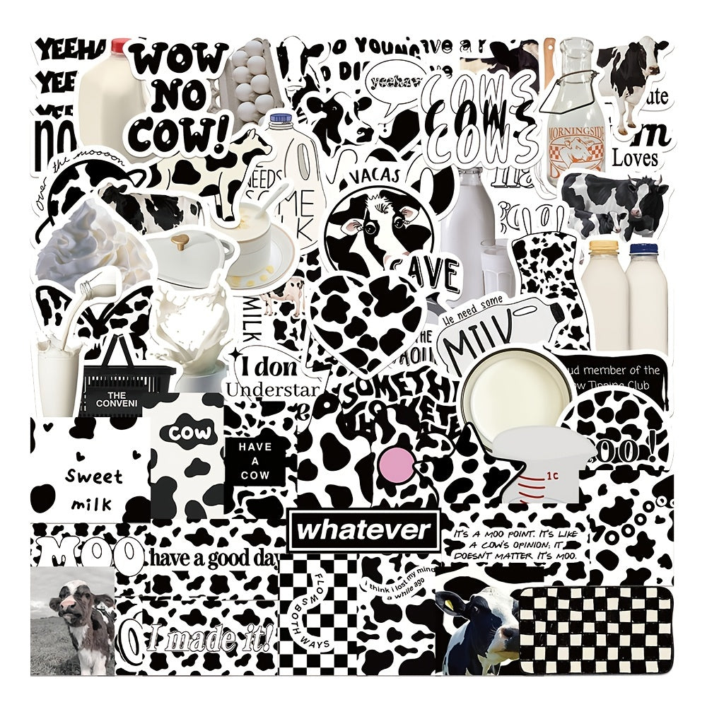 65pcs Cow Style Stickers DIY Waterproof Decoration Kit