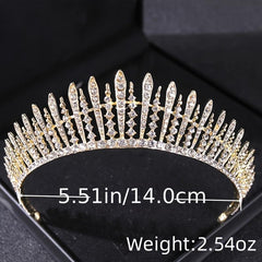 Golden Rhinestone Crown Hairband for Bridal Wedding Party Favor