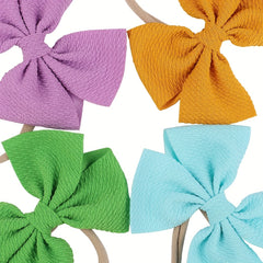 Girl's Bow Headband Soft Nylon Hair Elastic