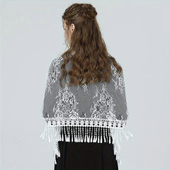 Bridal Mantilla Veil Ivory Lace Polyester Fiber