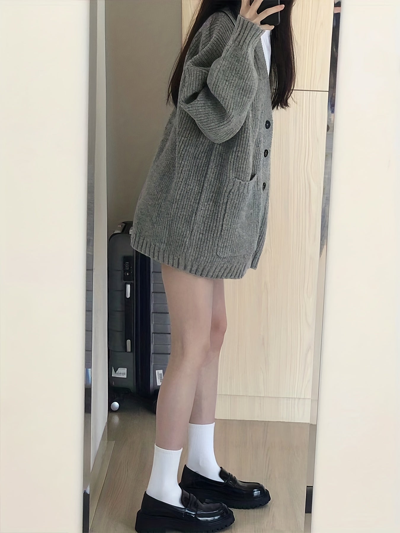 Button Up Pocket Cardigan Long Sleeve for Fall & Winter Women's Clothing