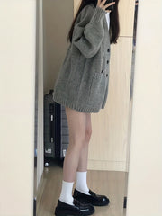 Button Up Pocket Cardigan Long Sleeve for Fall & Winter Women's Clothing