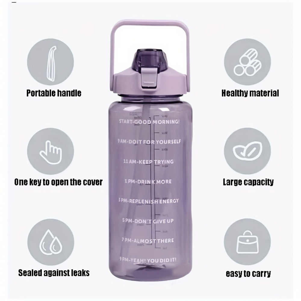 70oz Portable Transparent Fitness Water Bottle Leak Proof