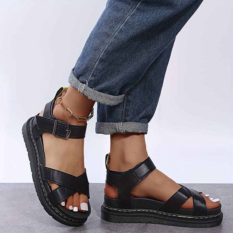 Women's Thick Sole Platform Sandals Casual Buckle Strap Summer Sandals