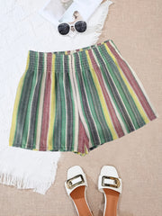 Striped Summer Shorts Casual Women's Clothing
