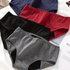 4-Pack Women's Plain Mid Rise Plus Size Panties Set