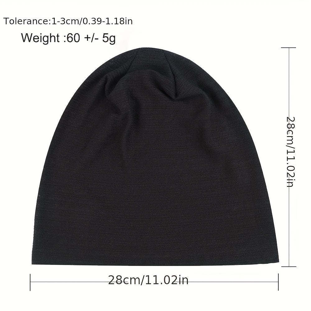 Slouch Striped Beanie Solid Elastic Head Wrap Women Turban Cap