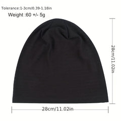 Slouch Striped Beanie Solid Elastic Head Wrap Women Turban Cap