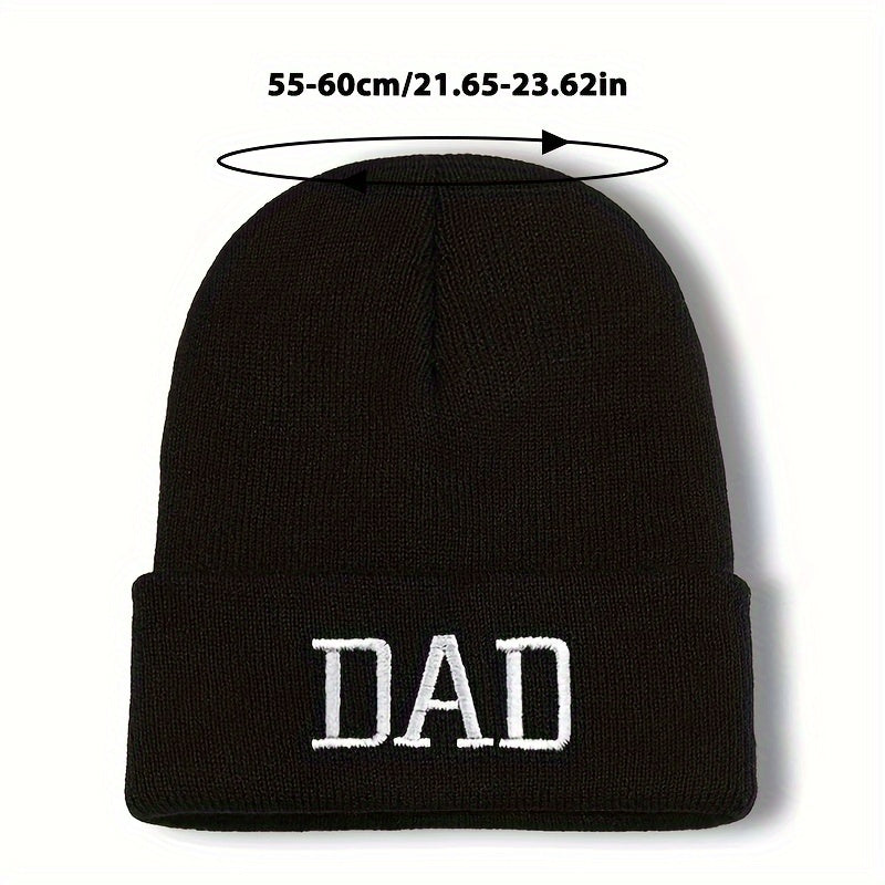 DAD Embroidered Knitted Hat Winter Warm Hip Hop Beanie Hat