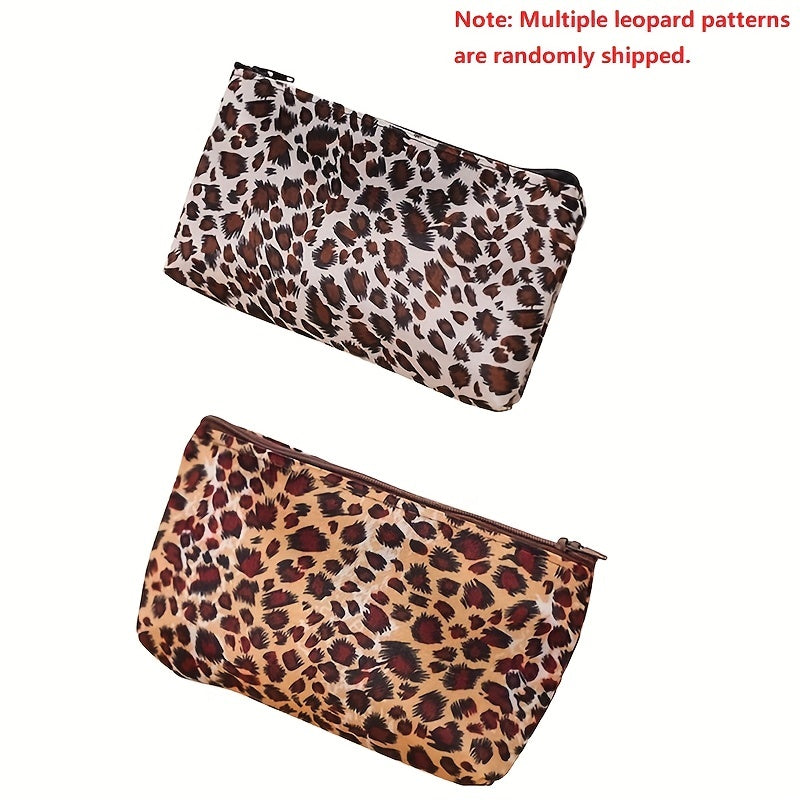 Leopard Print Makeup Bag with Zipper for Travel & Cosmetics Org