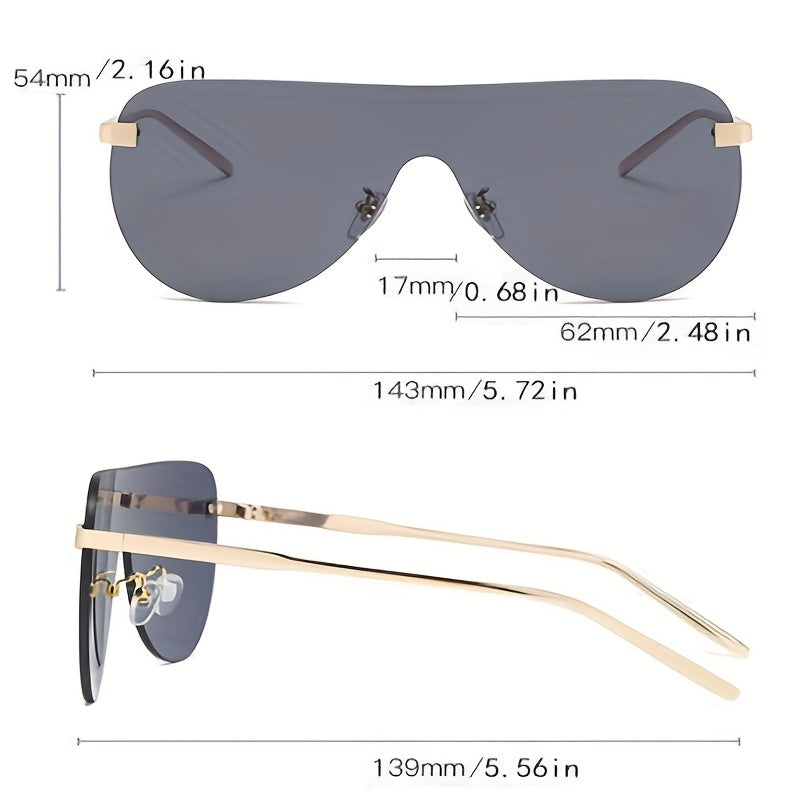 Y2K Rimless Sunglasses Gradient UV400 Sun Shades