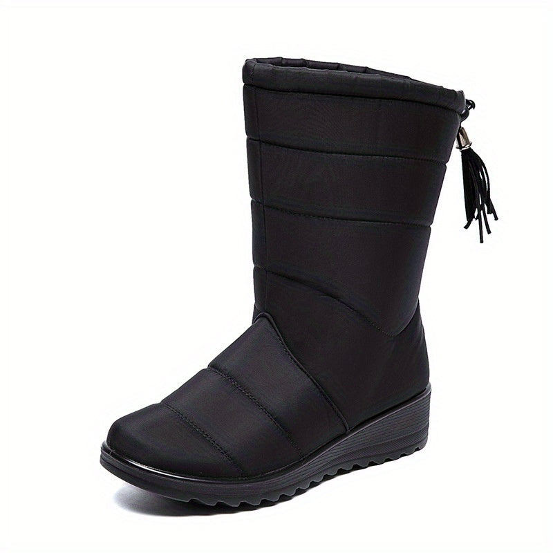 Women's Waterproof Wedge Snow Boots Plush Lined Comfortable Winter Boots