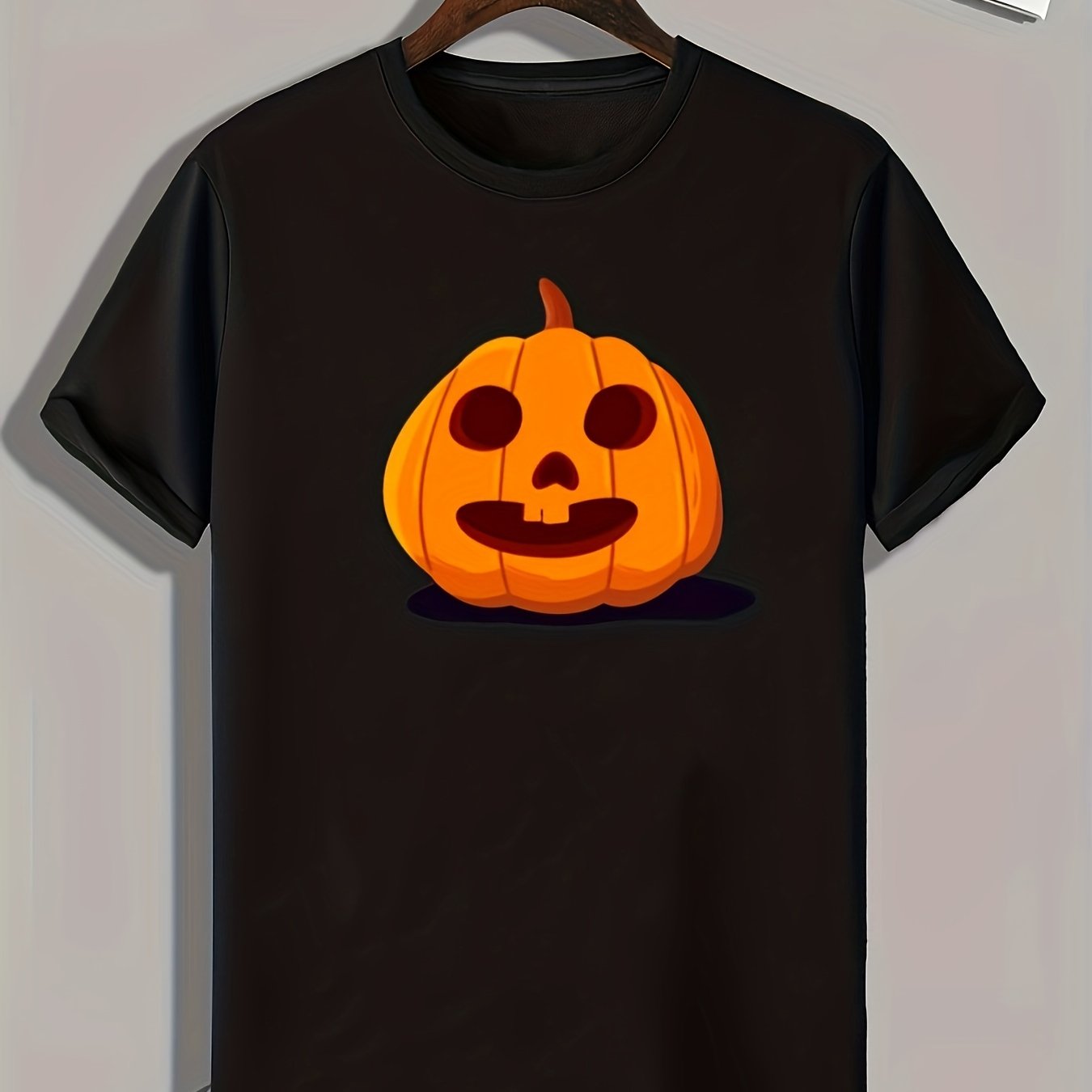 Halloween Pumpkin Print Men's Graphic T-shirt Casual Comfy Tee