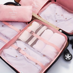 7PCS Travel Clothes Packing Cube Portable Luggage Storage Bag
