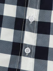 Boys Plaid Short Sleeves Shirt Preppy Style For Summer Kids Clothes