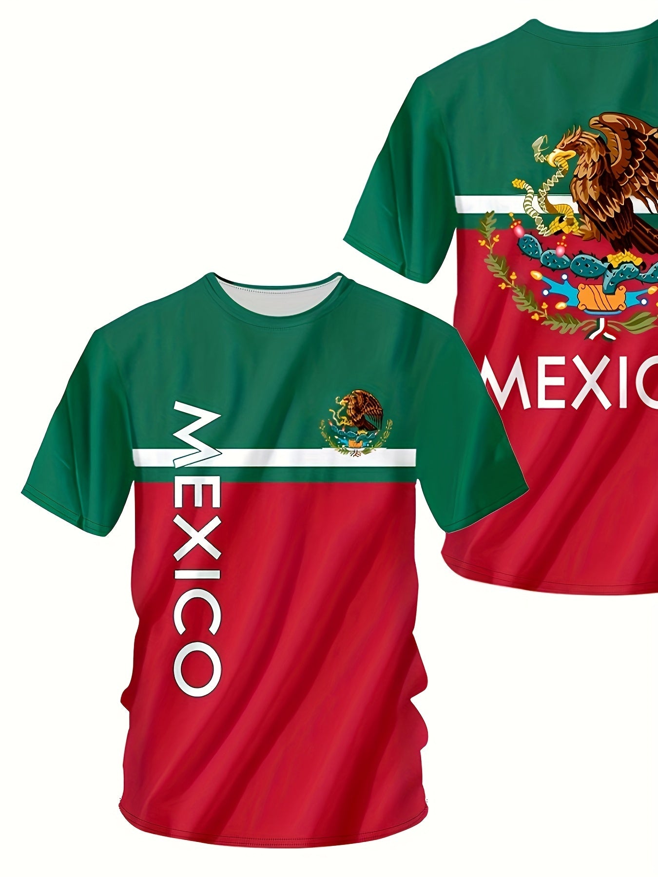 MEXICO 3D Digital Print Men's Graphic T-shirt Causal Tees Short Sleeve Pullover