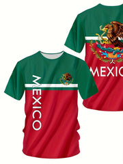 MEXICO 3D Digital Print Men's Graphic T-shirt Causal Tees Short Sleeve Pullover