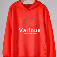 Girls Cartoon Hearts Long Sleeve Hoodie Sweatshirt Cute Pullover
