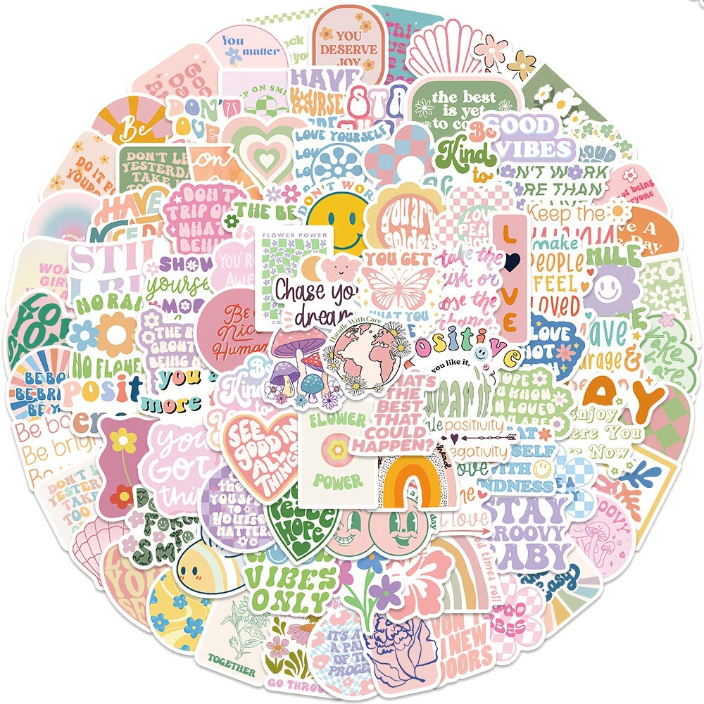 100pcs Pastel Inspirational Stickers Vinyl Waterproof Motivational Stickers