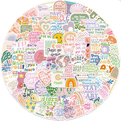 100pcs Pastel Inspirational Stickers Vinyl Waterproof Motivational Stickers