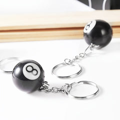 No 8 Billiard Keychain - Billiards Gift, Souvenir, Pendant, 0.98in