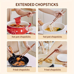 Red Sandalwood Long Chopsticks Non-slip Wooden Hot Pot Frying Chopsticks