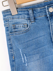 Girls Ripped Plaid Skinny Jeans