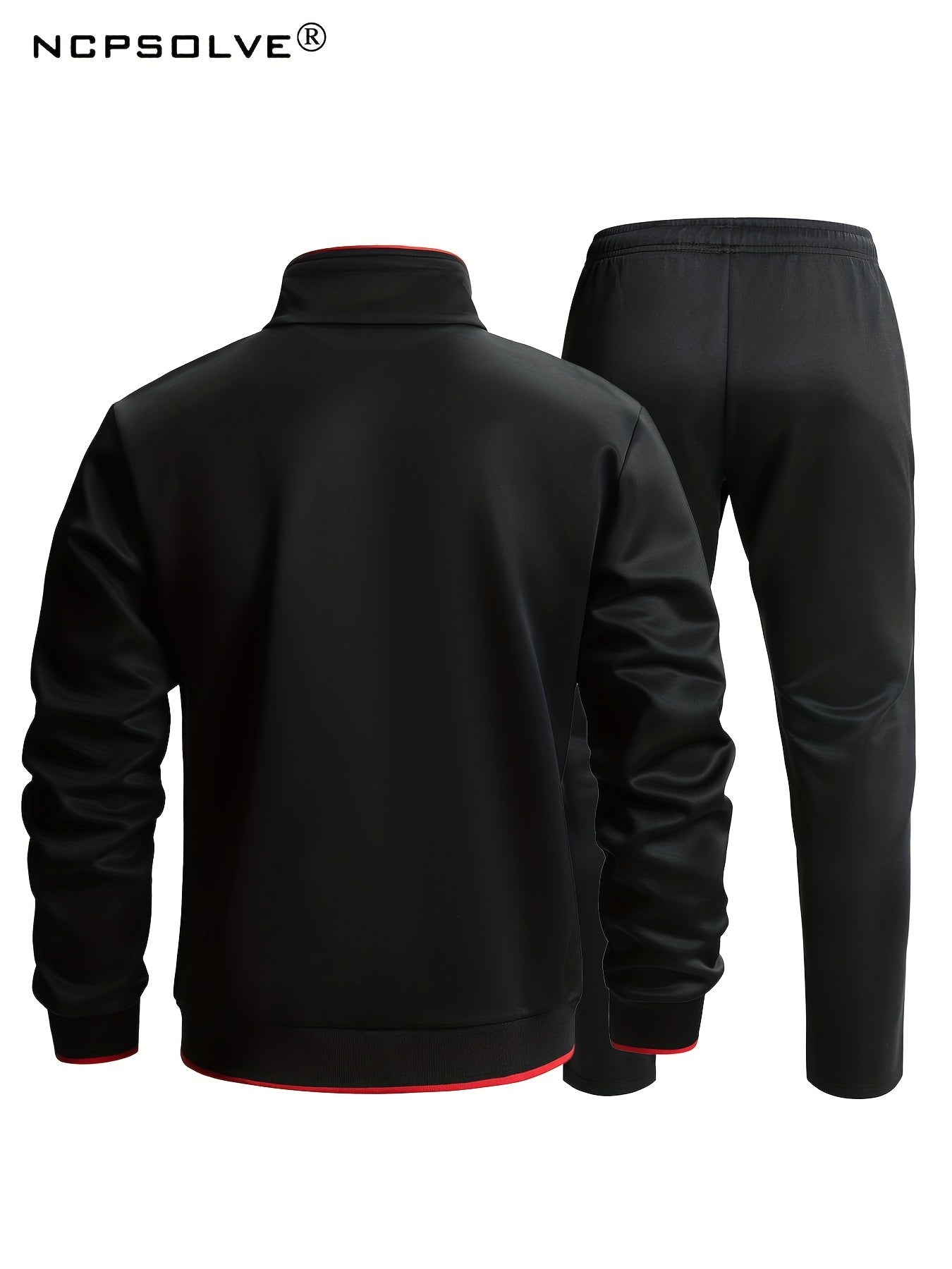 Men's Sports Suit with Stretch Zip Jacket & Elastic Waist Pants