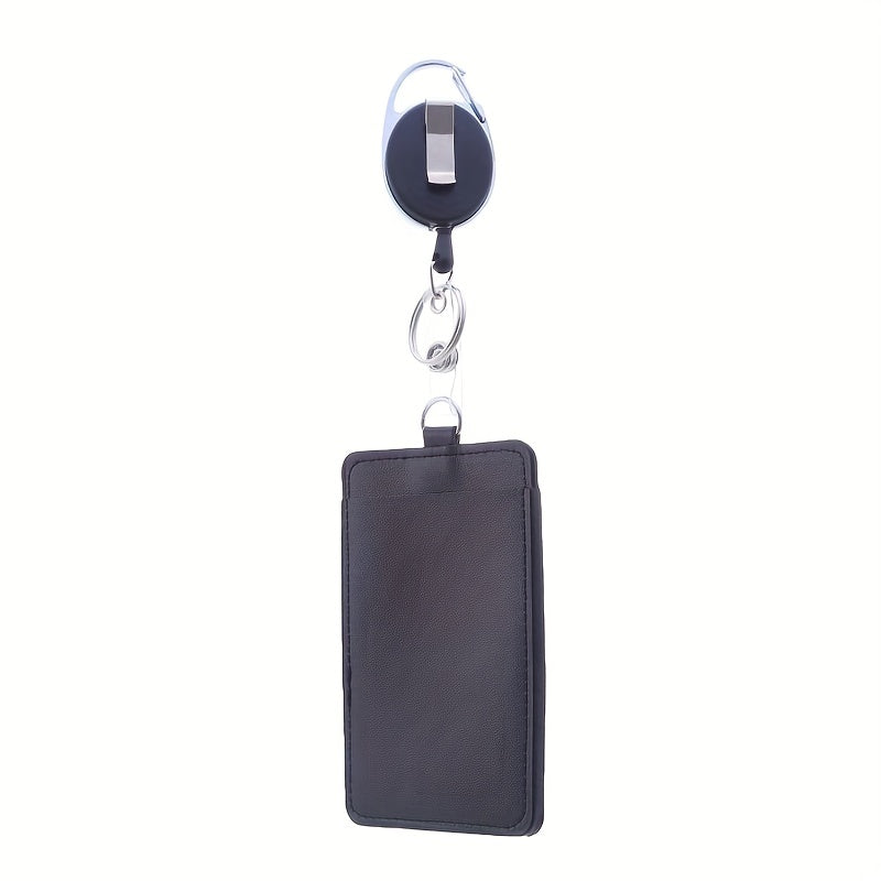Retractable Buckle PU Card Holder Cover