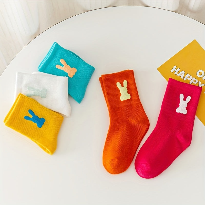 5 Pairs Girls Kids Sports Socks for Autumn Winter