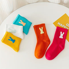 5 Pairs Girls Kids Sports Socks for Autumn Winter
