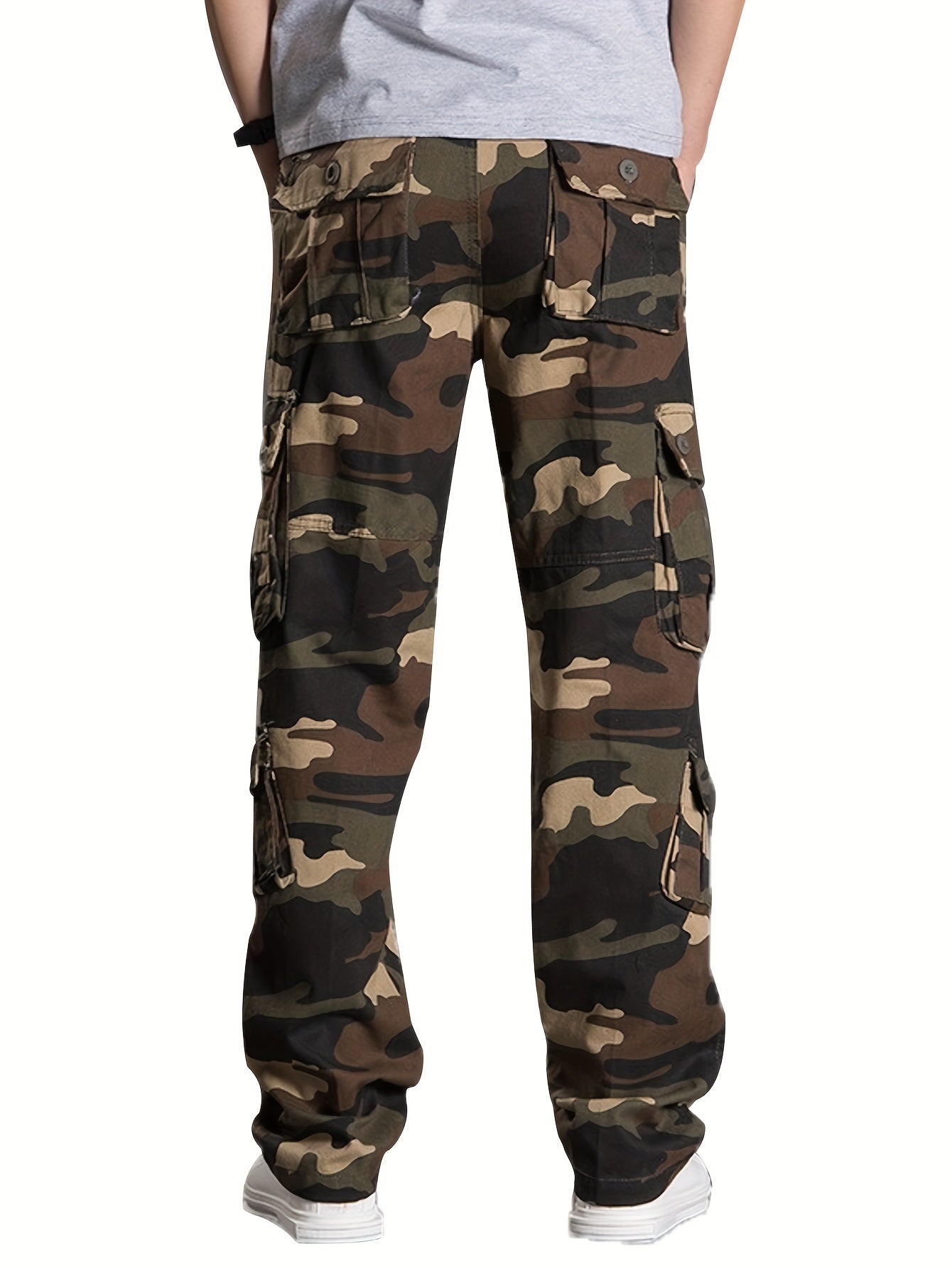 Camouflage Cotton Cargo Pants Men's Casual Pocket Pants