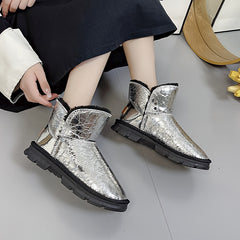 Women's Non slip Solid Thickened Medium Tube Snow Boots