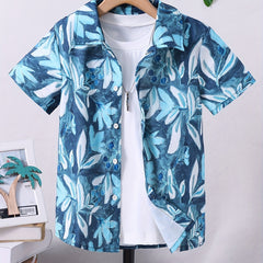 Leaf Graphic Print Boys Casual Shirt