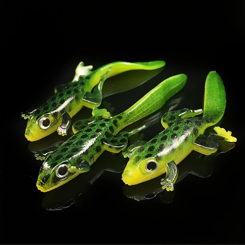 3pcs Colorful Lizard Fishing Lures Soft Paddle Tail Swimbaits for Bass
