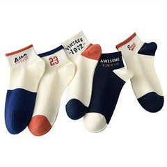 Men's Cotton Block Liner Anklets Socks Comfortable Breathable Sweat Absorbe